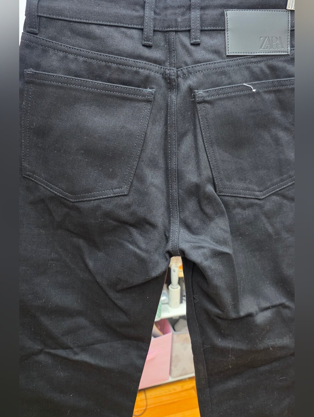 Zara Womens Black Straight High Waist Button Jeans Sz 29 - Picture 7 of 7